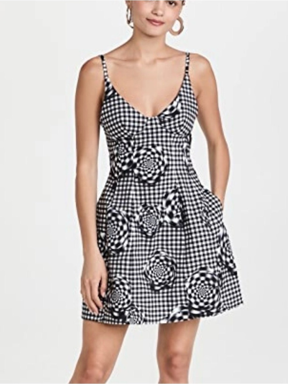BRANDON MAXWELL BUBBLE Check Bustier Mini DRESS